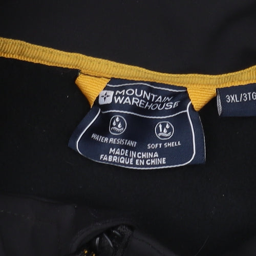 Mountain Warehouse Men's Black Yellow 3XL Soft Shell Jacket