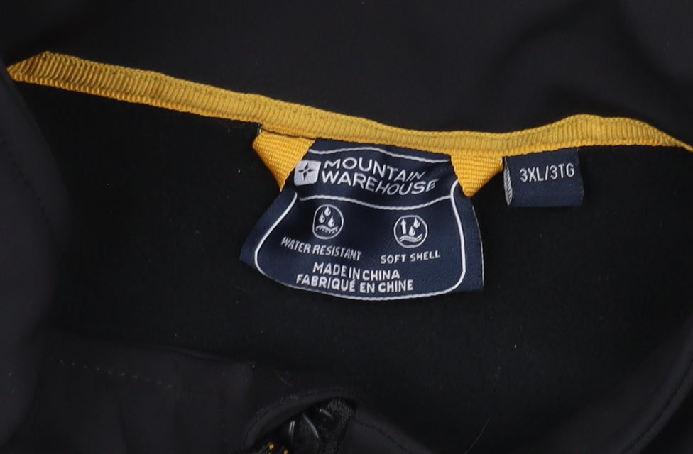 Mountain Warehouse Men's Black Yellow 3XL Soft Shell Jacket