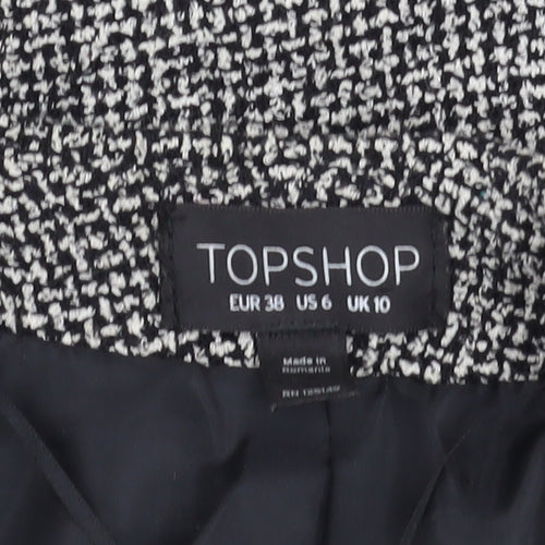 Topshop Women's Black Bouclé Blazer Size 10