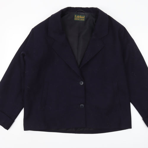 Lakeland Women's Black Wool Blazer, Size 12, Classic Style