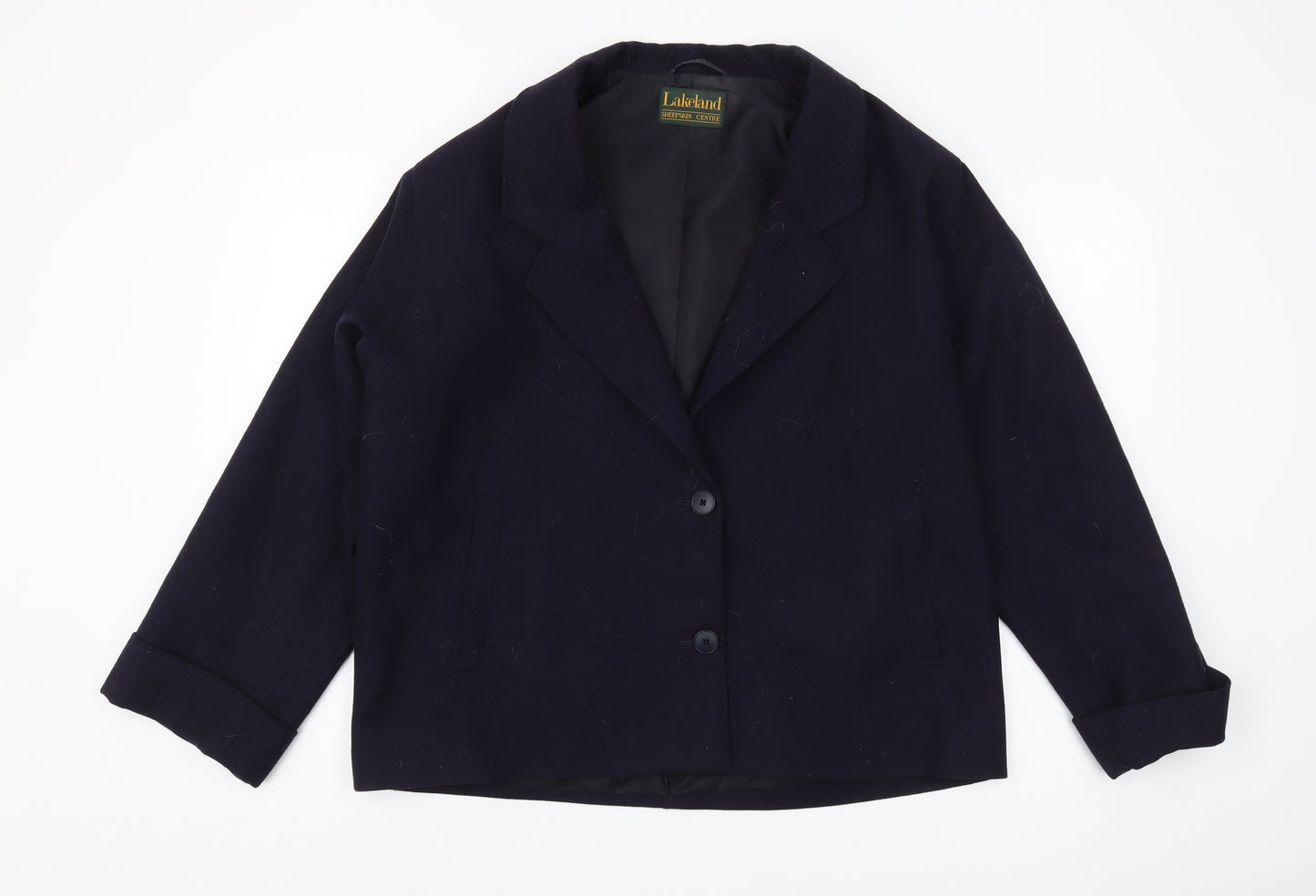 Lakeland Women's Black Wool Blazer, Size 12, Classic Style