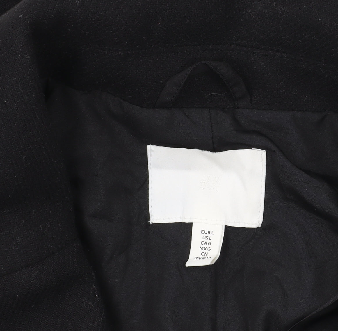 H&M Women's Black Pea Coat, Size 18, Classic Style