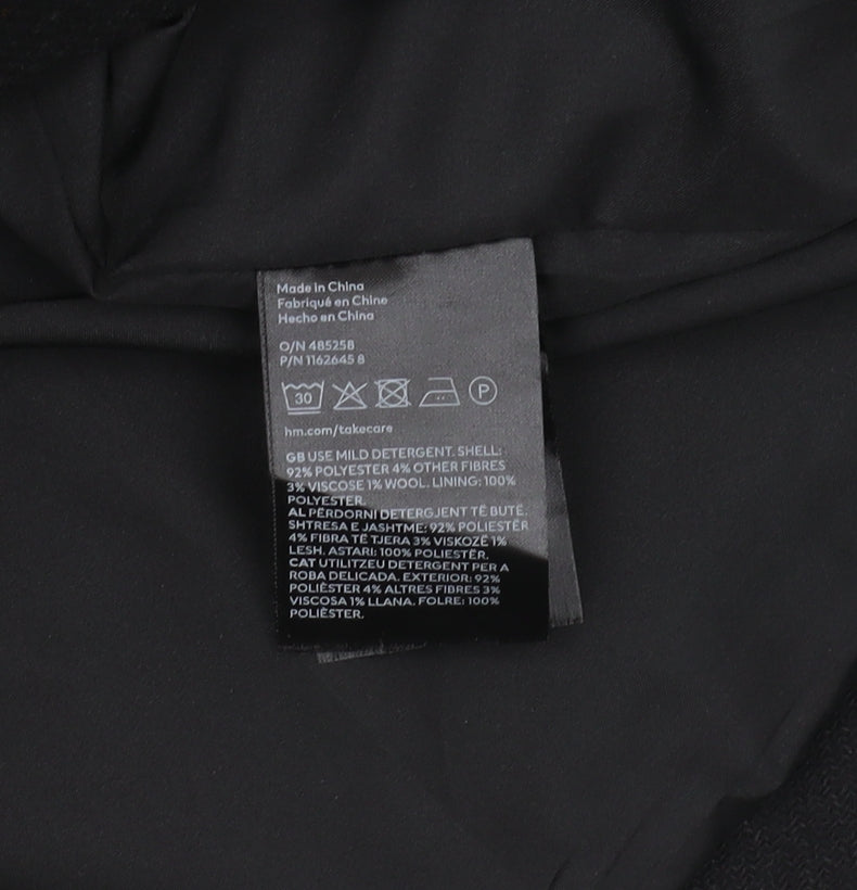 H&M Women's Black Pea Coat, Size 18, Classic Style