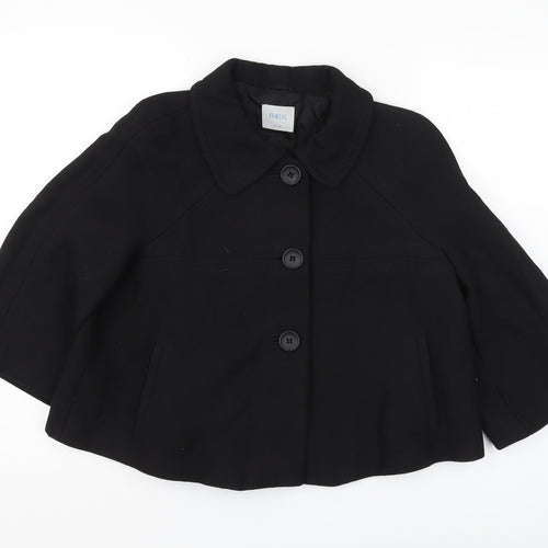 Oasis Women's Black Pea Coat Jacket, Size 14, Classic Style