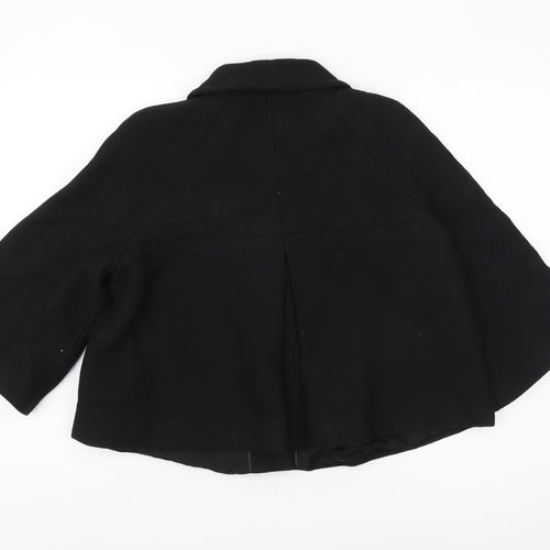 Oasis Women's Black Pea Coat Jacket, Size 14, Classic Style