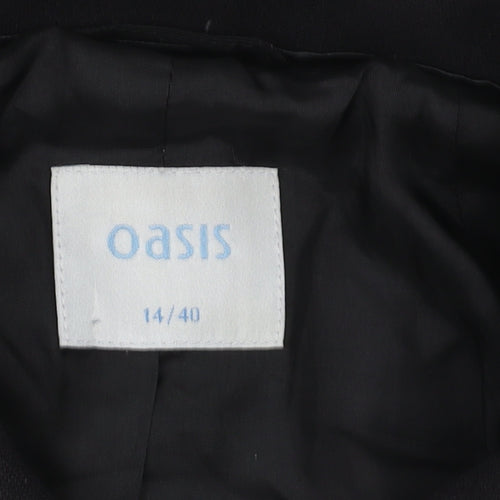 Oasis Women's Black Pea Coat Jacket, Size 14, Classic Style