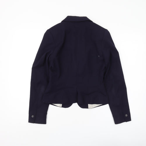 H&M Women's Blue Slim Single-Breasted Suit Jacket Size 6