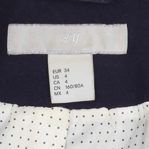 H&M Women's Blue Slim Single-Breasted Suit Jacket Size 6