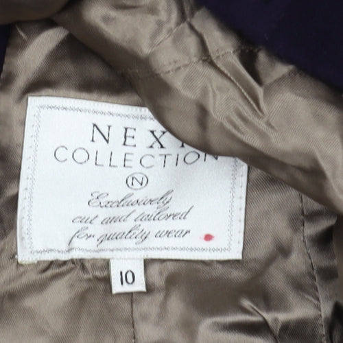 Next Women’s Blue Overcoat with Fur Trim, Size 10