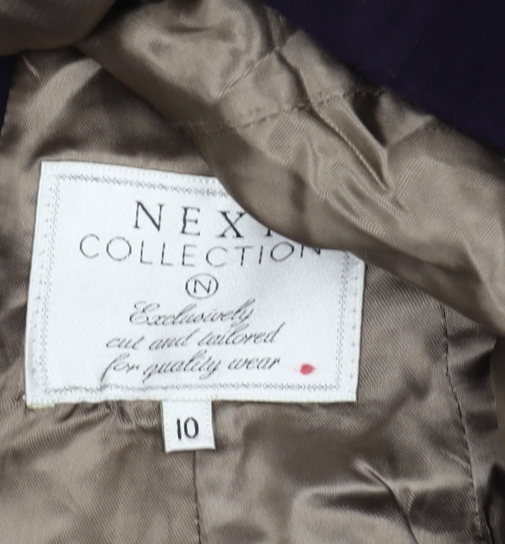 Next Women’s Blue Overcoat with Fur Trim, Size 10