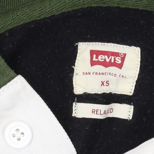 Levi's Men XS Green Black Pullover Striped Hoodie