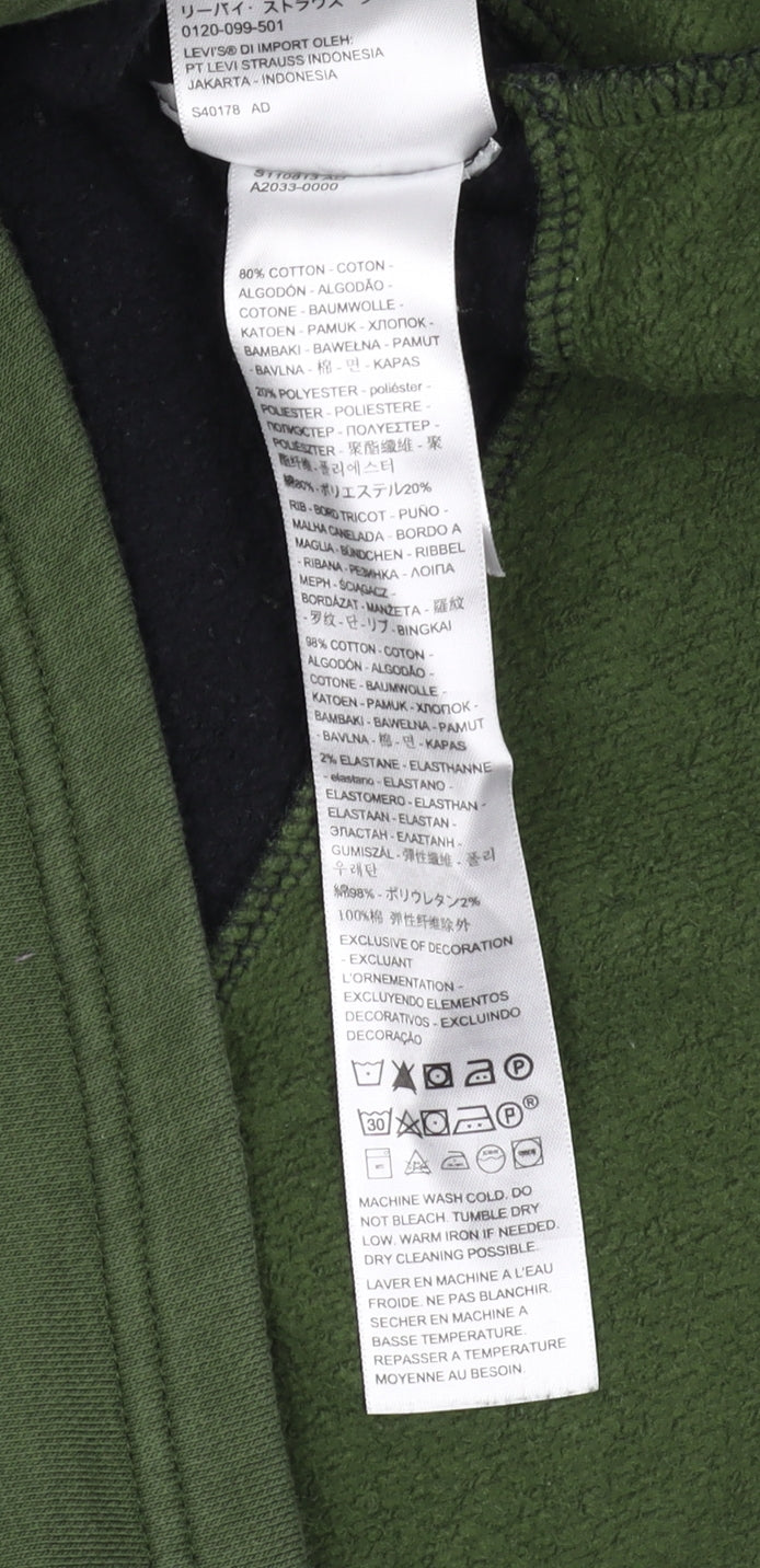 Levi's Men XS Green Black Pullover Striped Hoodie