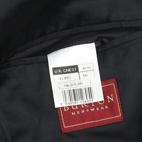 Burton Men's Black Double-Breasted Tuxedo Blazer, Size 40R