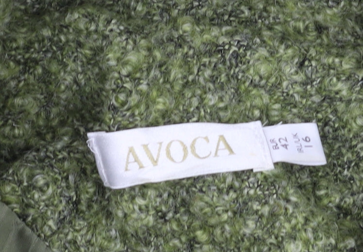 Avoca Women's Green Short Wool Jacket, Size 16