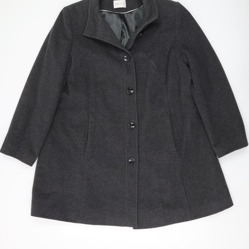 Eastex Women's Grey Wool Blend Mid-Length Overcoat