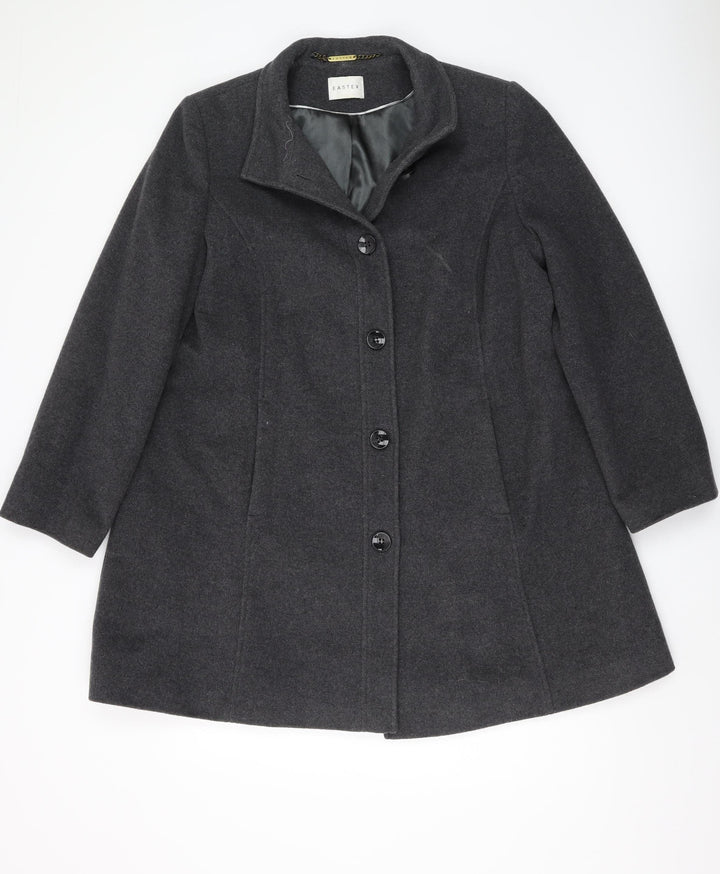 Eastex Women's Grey Wool Blend Mid-Length Overcoat