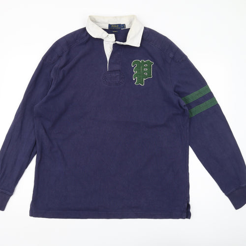 Ralph Lauren Men's Blue Long Sleeve Polo L