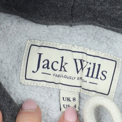 Jack Wills Women's Grey Pullover Hoodie Size 8