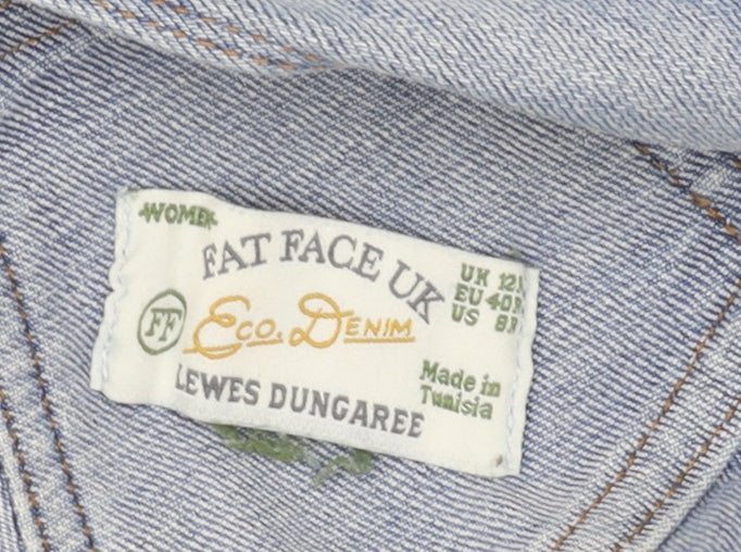 Fat Face Women's Blue Denim Dungaree Size 12 Casual