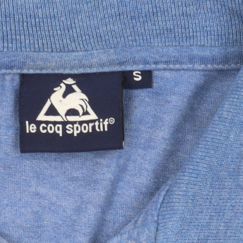 Le Coq Sportif Men's Blue Striped Polo Shirt Small