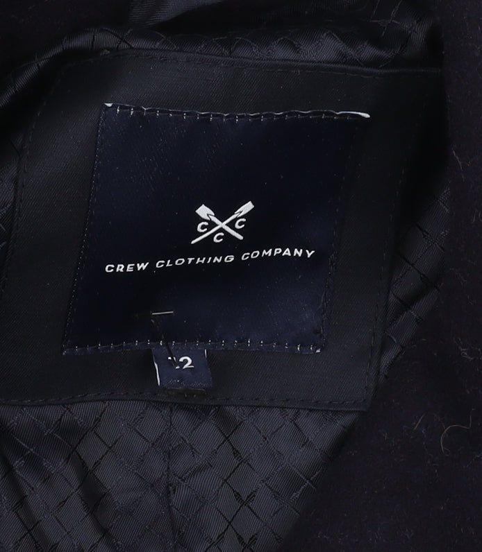 Crew Clothing Women's Navy Wool Pea Coat - Size 14, Winter Ready