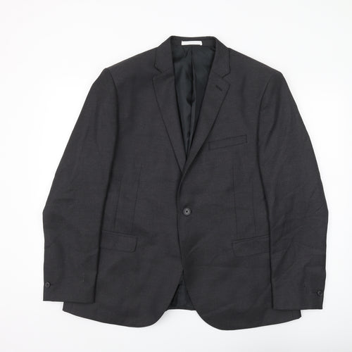 Moss London Men's Black Slim Fit Blazer 46S