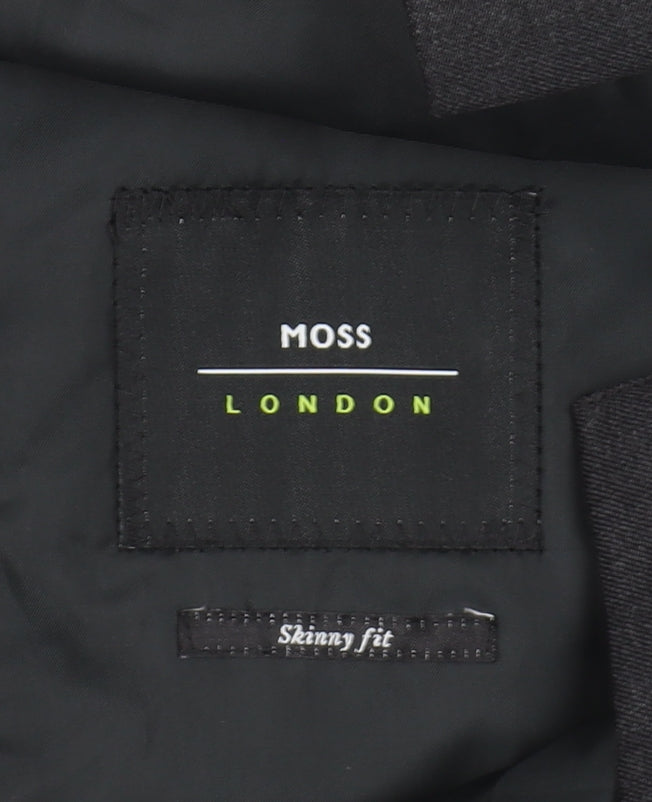 Moss London Men's Black Slim Fit Blazer 46S