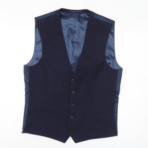 Next Men's Blue Regular Fit Waistcoat 38