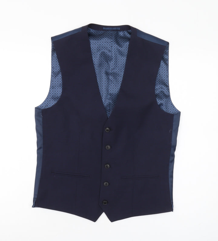 Next Men's Blue Regular Fit Waistcoat 38