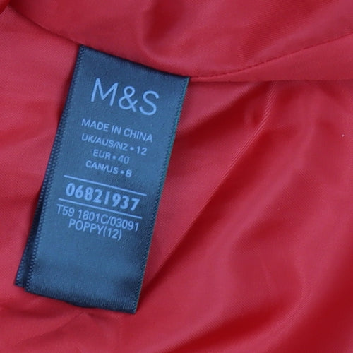 Marks & Spencer Women's Red Overcoat Size 12