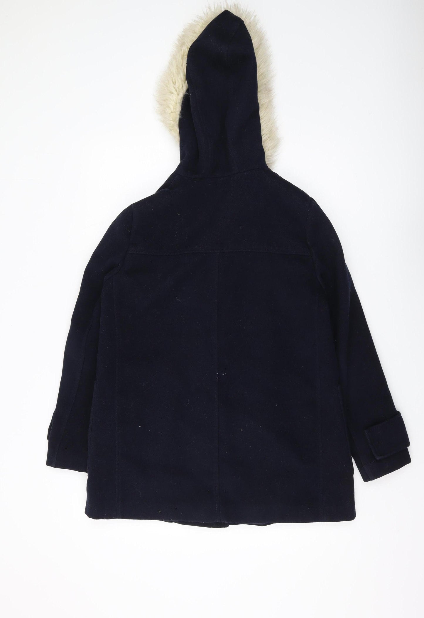 Topshop Women's Black Wool Parka Coat Size 8
