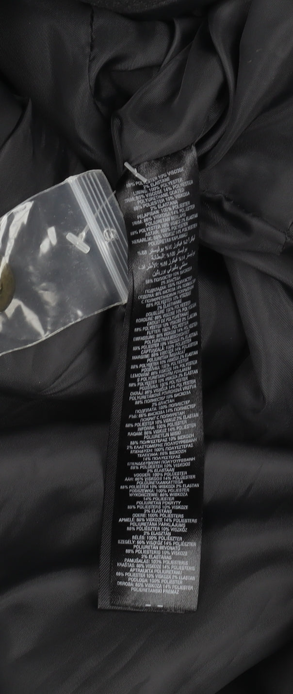 Red Herring Women's Black Long Trench Coat, Size L