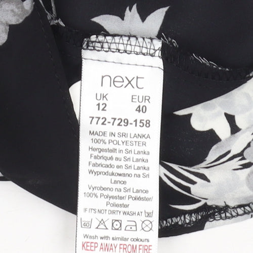 Next Women's Black Floral Tank Top Size 12