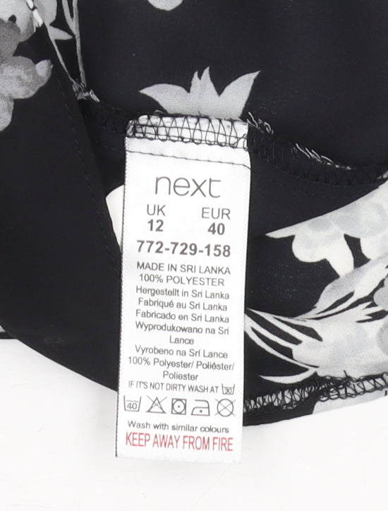 Next Women's Black Floral Tank Top Size 12