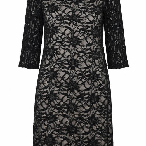 Evie Women's Black Lace Knee-Length Sheath Dress