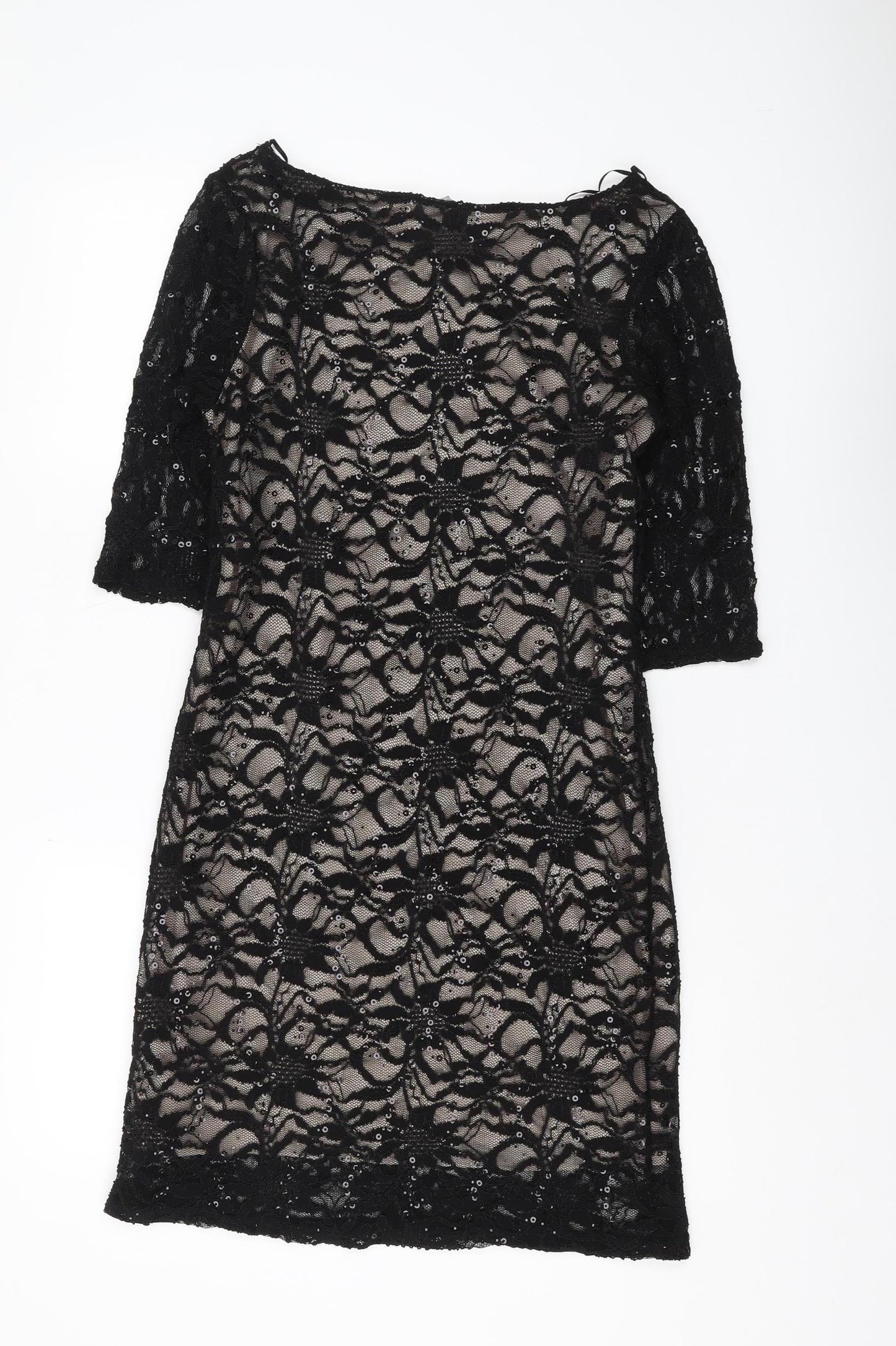 Evie Women's Black Lace Knee-Length Sheath Dress