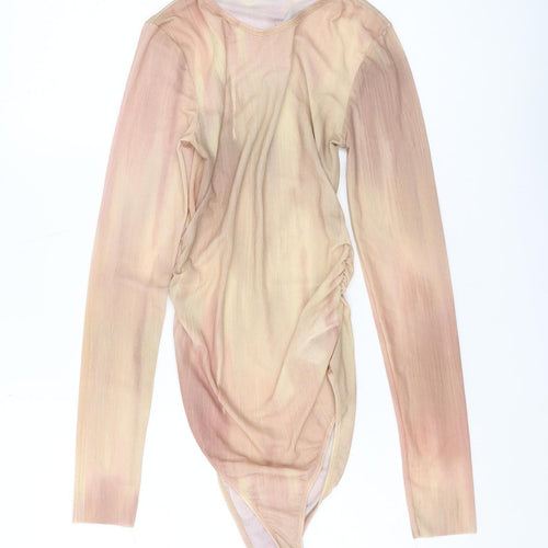 Zara Women's Beige Long Sleeve Bodysuit S