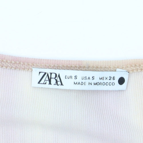 Zara Women's Beige Long Sleeve Bodysuit S
