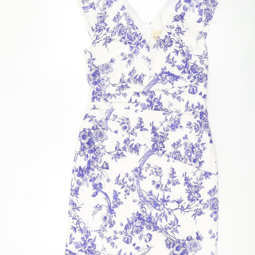 Phase Eight Women's White Floral Shift Dress, Size 12