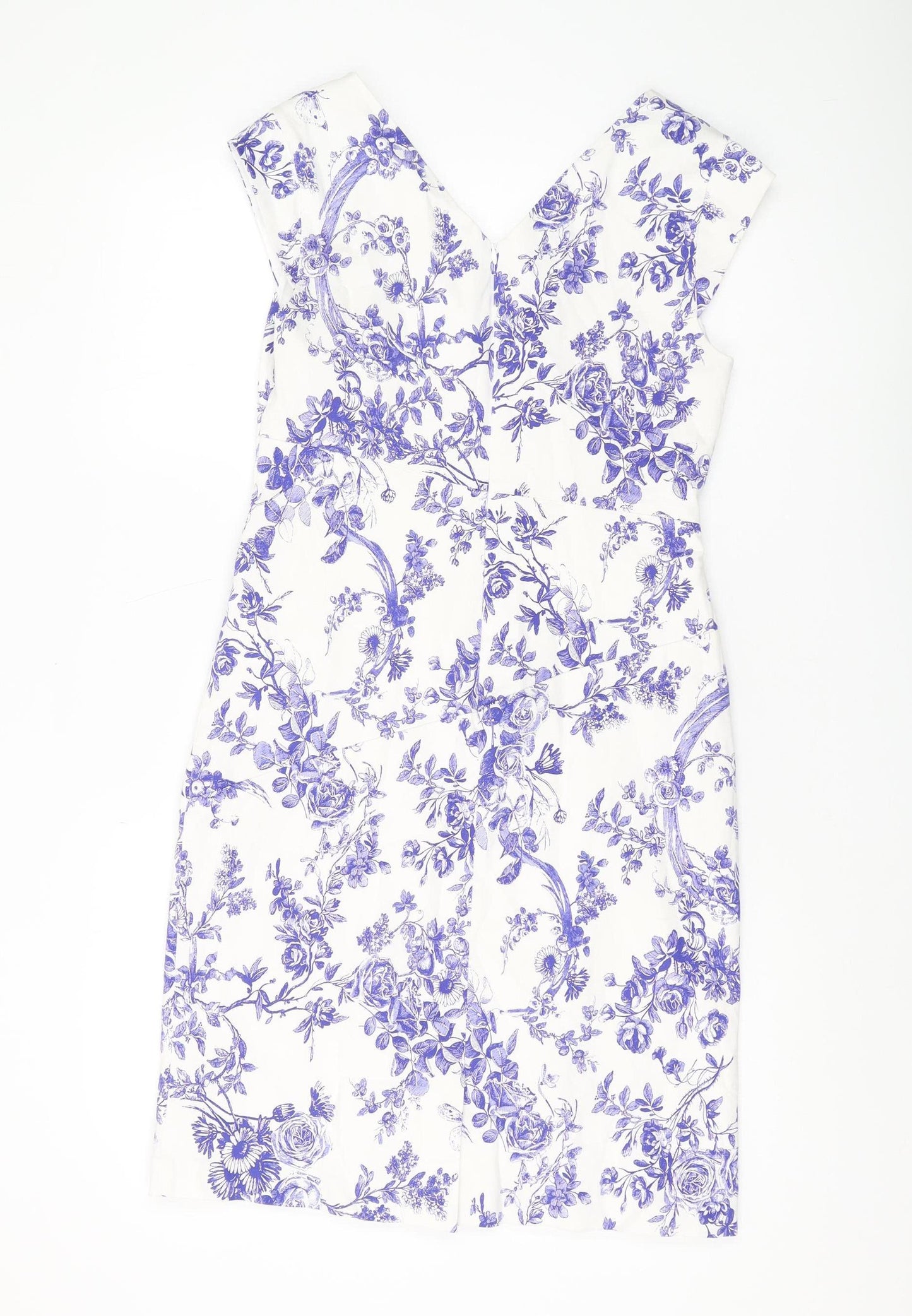 Phase Eight Women's White Floral Shift Dress, Size 12