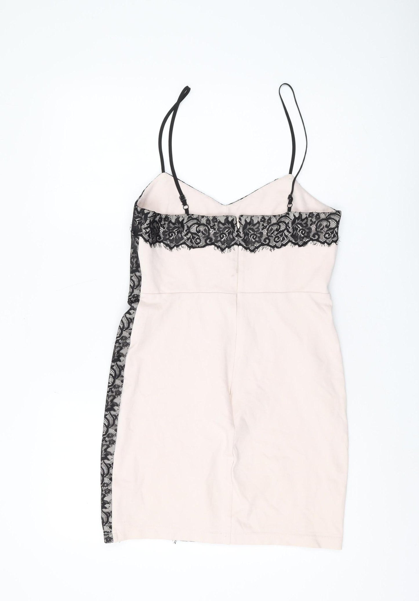 New Look Women's Ivory Lace Bodycon Dress V-Neck