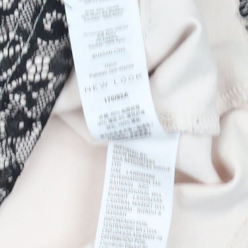 New Look Women's Ivory Lace Bodycon Dress V-Neck