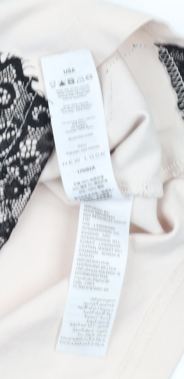 New Look Women's Ivory Lace Bodycon Dress V-Neck