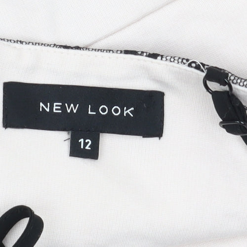 New Look Women's Ivory Lace Bodycon Dress V-Neck