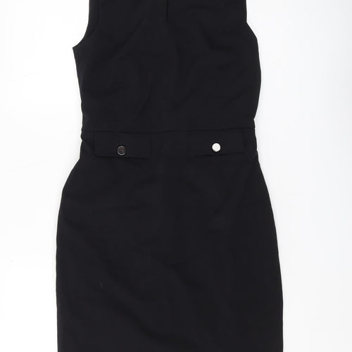 Jaeger Women's Black Sheath Knee Length Dress