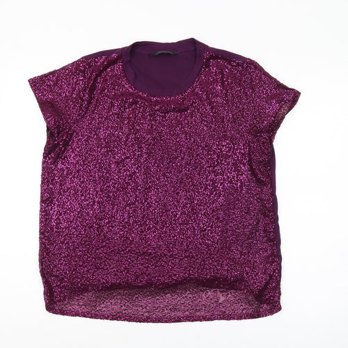 PixieGirl Women's Purple Sequin T-Shirt, Size 12, Party
