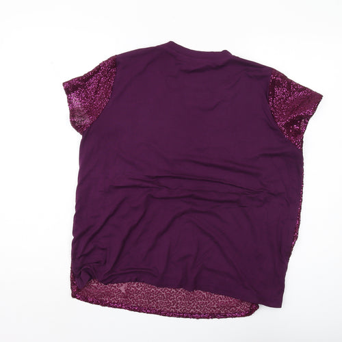 PixieGirl Women's Purple Sequin T-Shirt, Size 12, Party