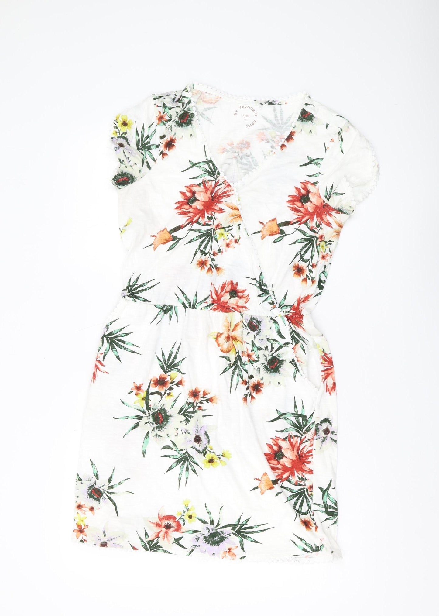Next Women's Floral Wrap Dress Size 12 Cotton