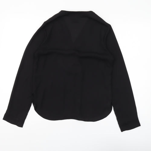 ASOS Women's Black V-Neck Blouse Size 6 Long Sleeve