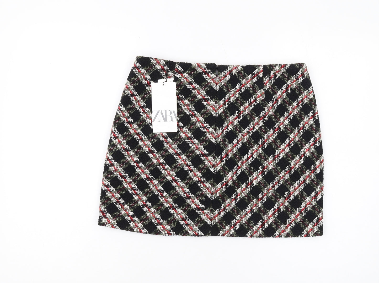 Zara Women's Plaid Tweed Skirt, Size M - Chic Workwear